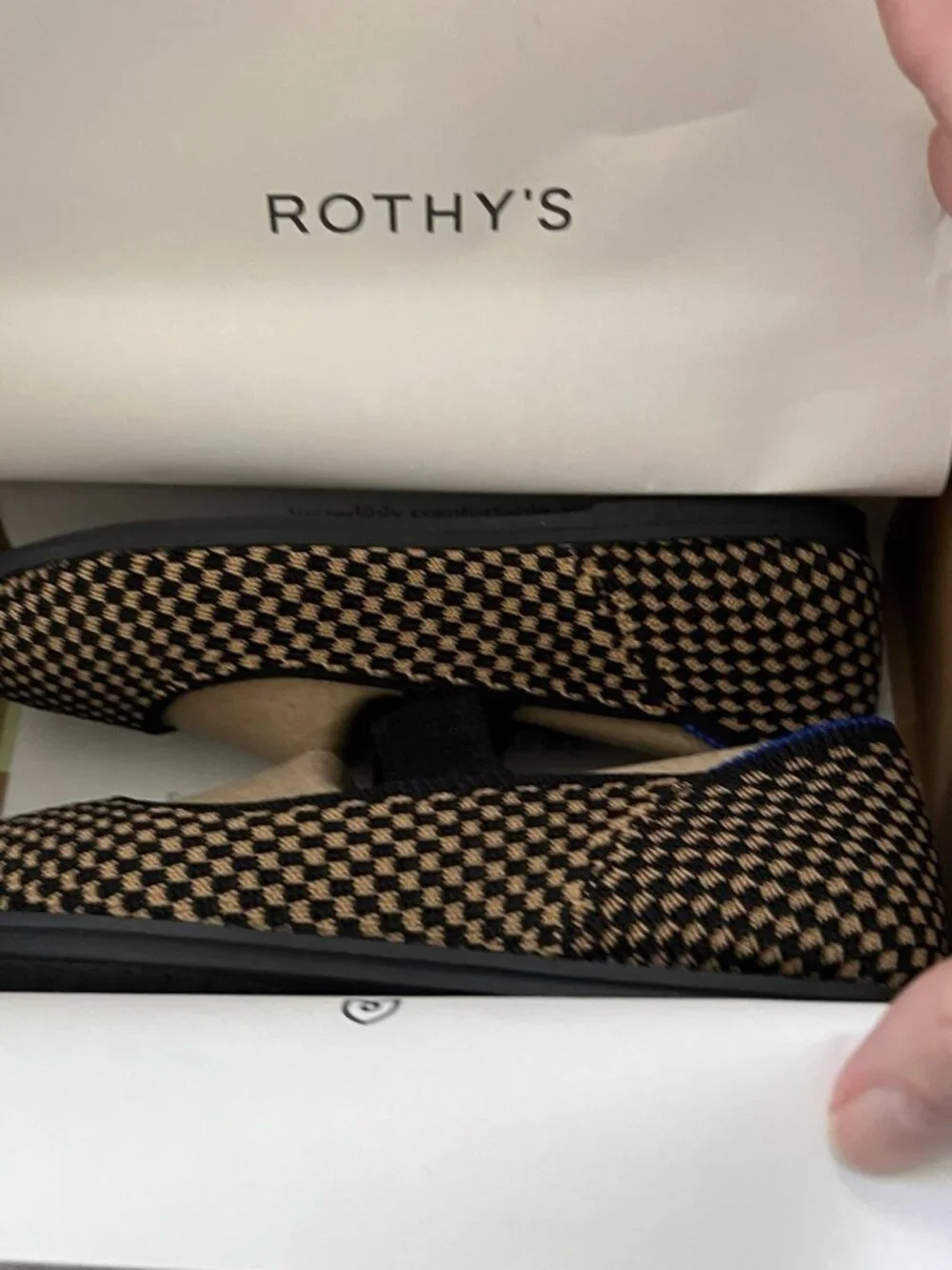 Rothy's Kids Mary Jane Shoes Wren Micro Check Size 11 Black Brown Flats
